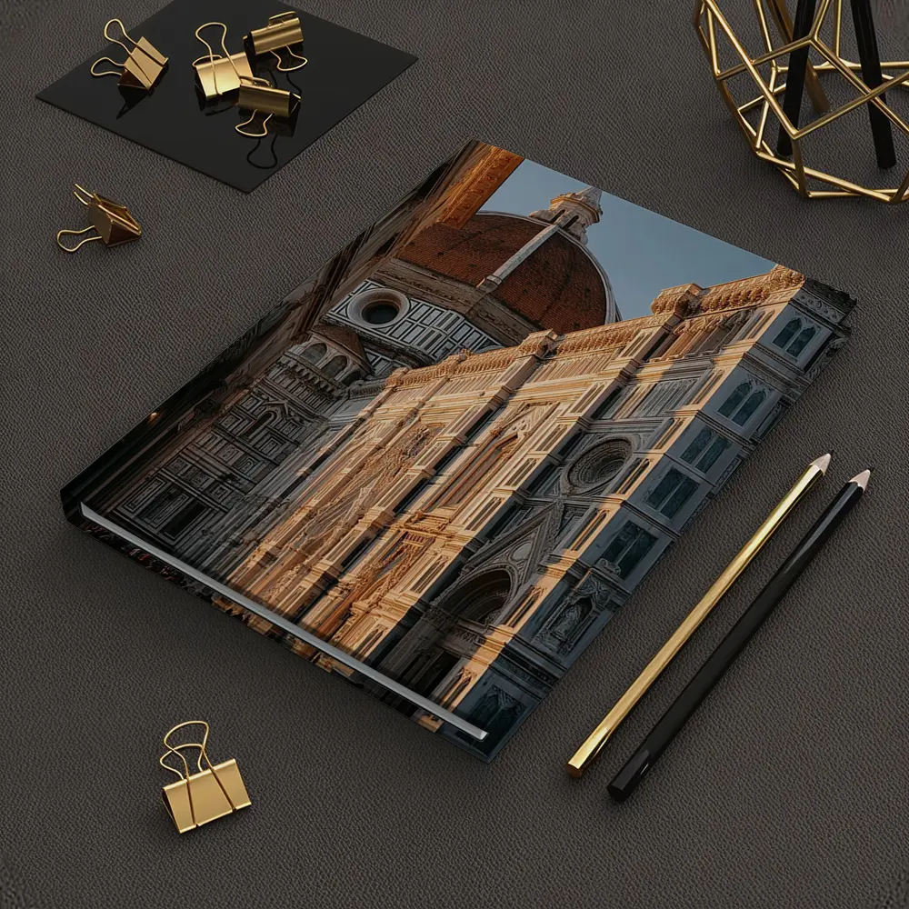 Florence Cathedral Dome Golden Hour Street – Notebooks