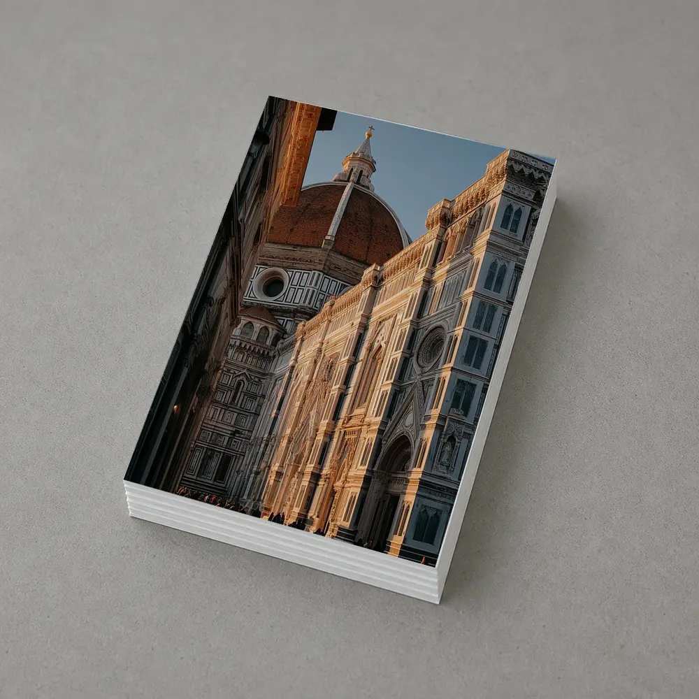 Florence Cathedral Dome Golden Hour Street – Postcards