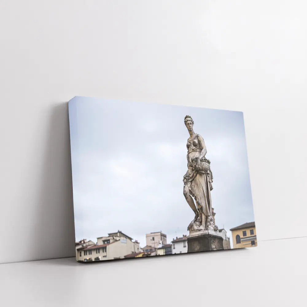 Classical Marble Statue Florence Italy Overcast Sky – Wall Art