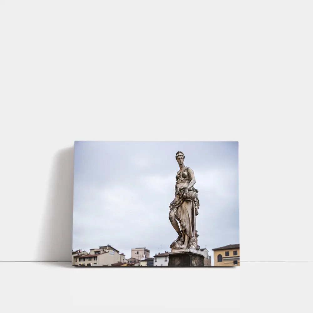 Classical Marble Statue Florence Italy Overcast Sky – Wall Art