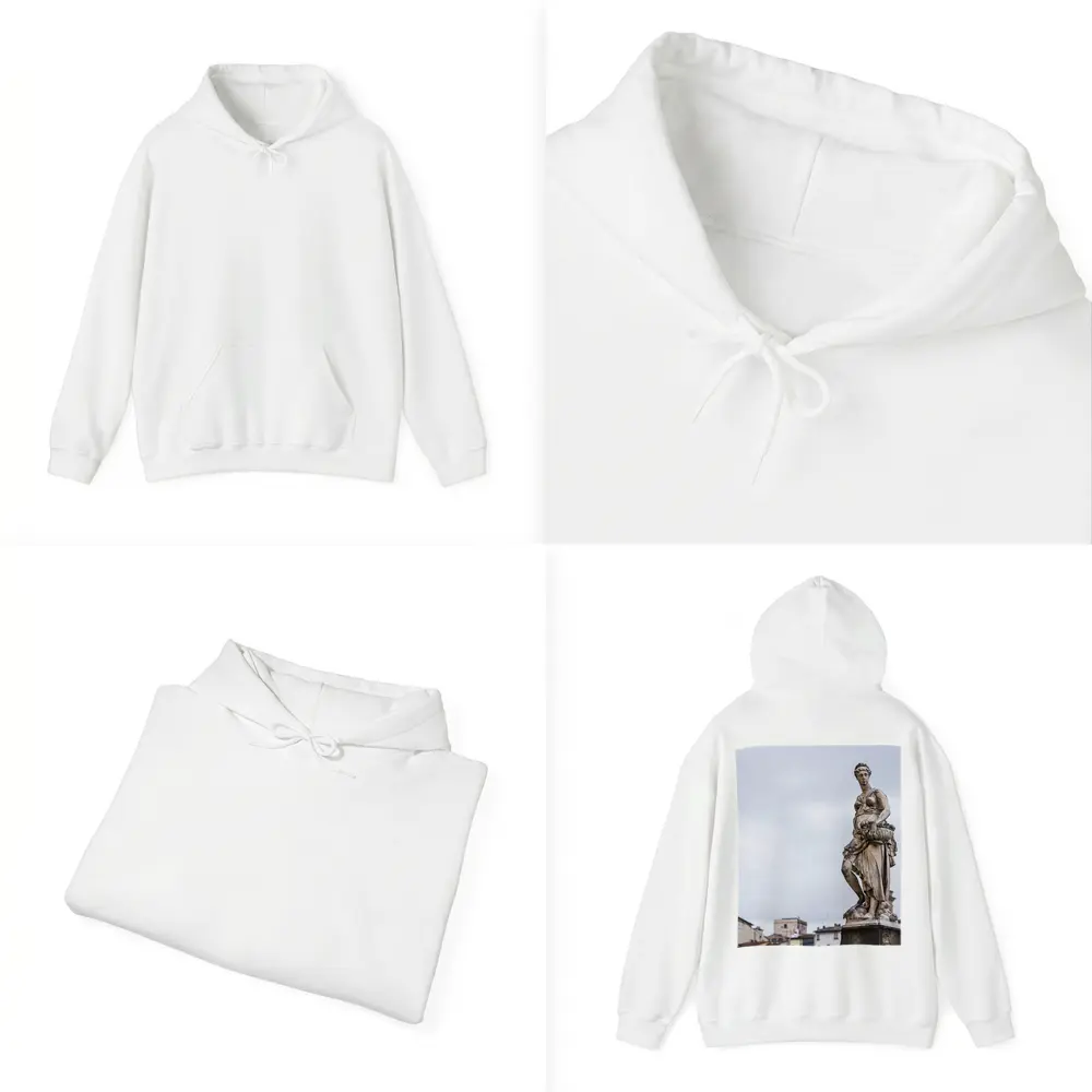 Classical Marble Statue Florence Italy Overcast Sky – Hoodies