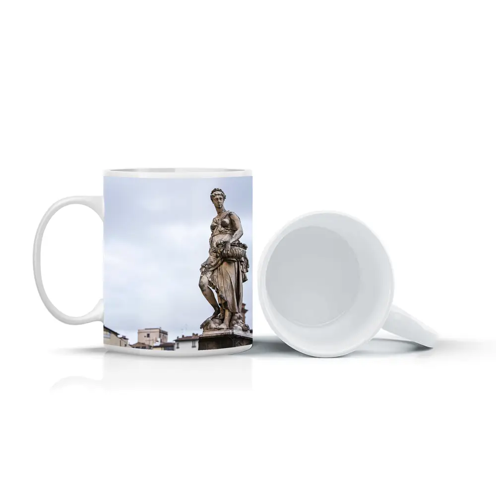 Classical Marble Statue Florence Italy Overcast Sky – Mugs