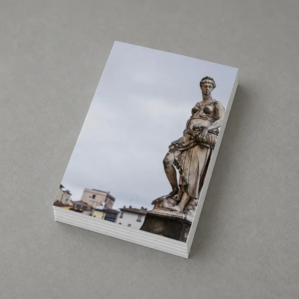 Classical Marble Statue Florence Italy Overcast Sky – Postcards