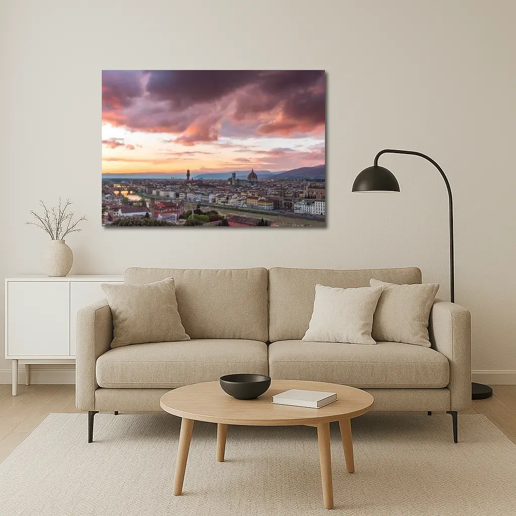 Florence Italy Skyline Sunset Dramatic Sky – Wall Art