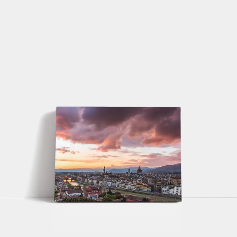Florence Italy Skyline Sunset Dramatic Sky – Wall Art