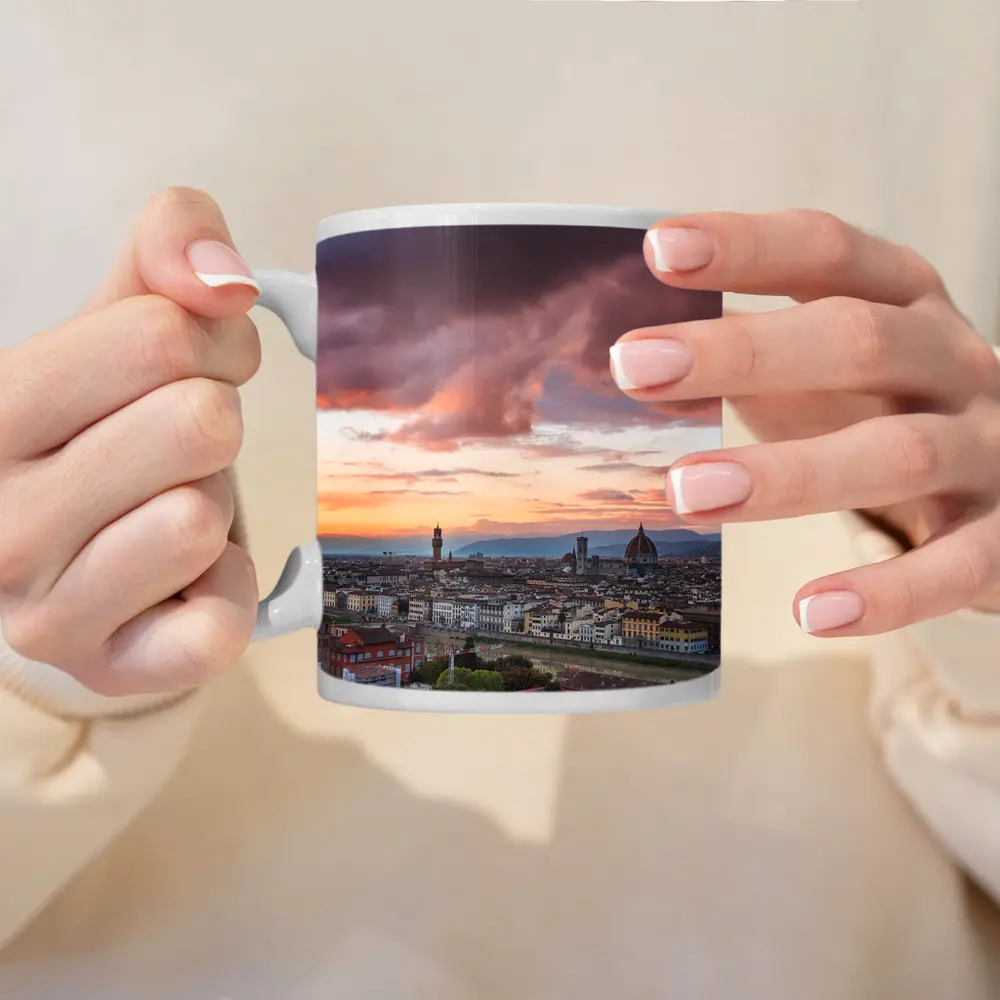 Florence Italy Skyline Sunset Dramatic Sky – Mugs