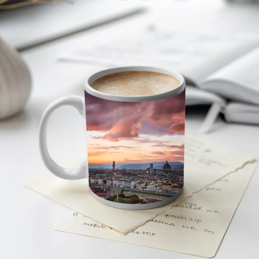 Florence Italy Skyline Sunset Dramatic Sky – Mugs
