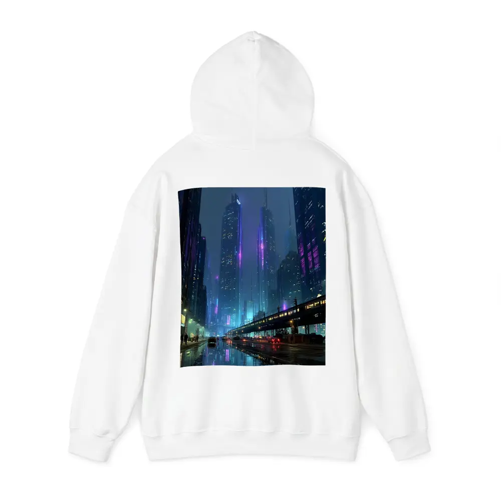 Cyberpunk City Night Neon Rainy Street – Hoodies