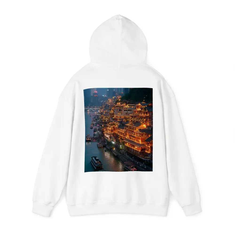 Chongqing River District Glowing At Night – Hoodies