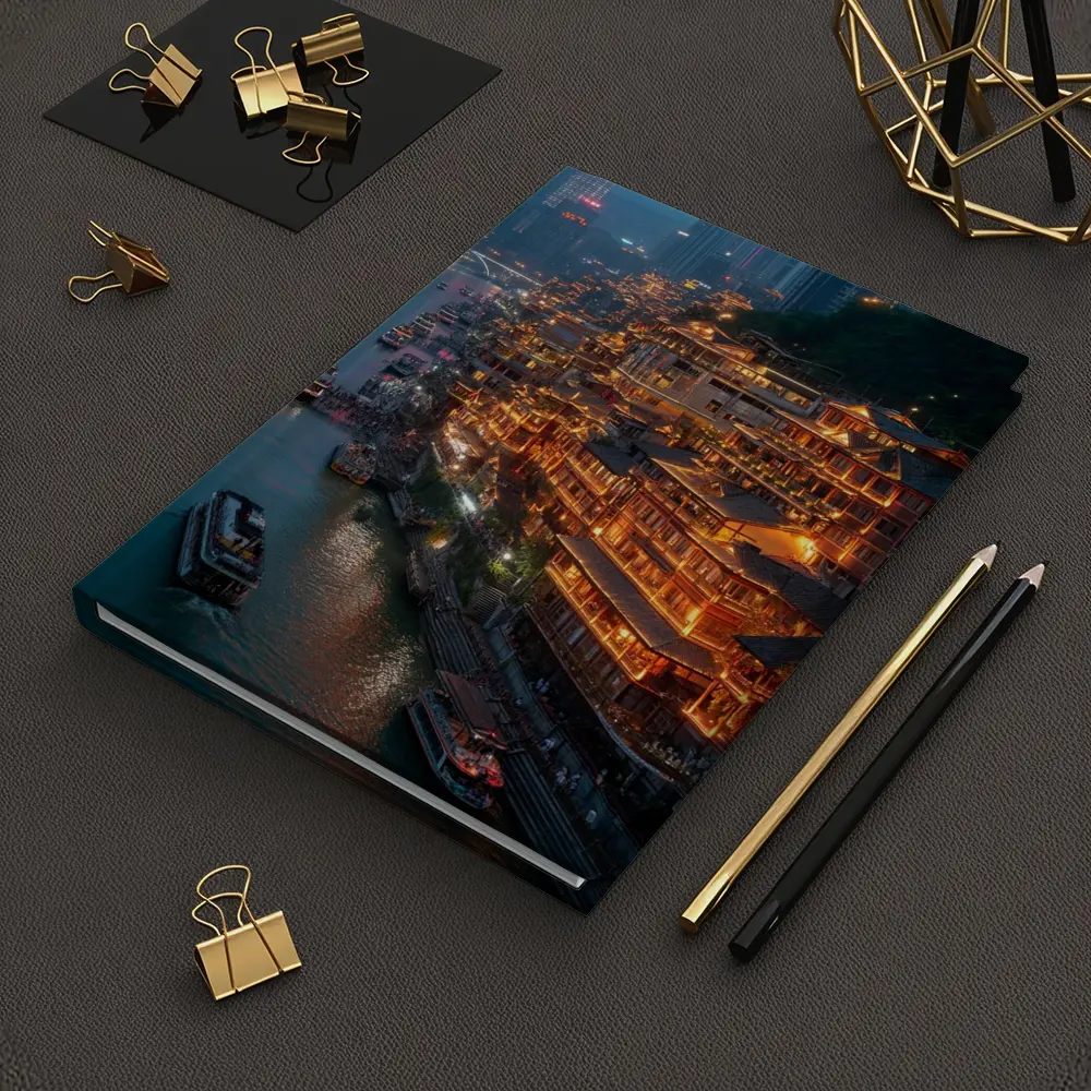 Chongqing River District Glowing At Night – Notebooks