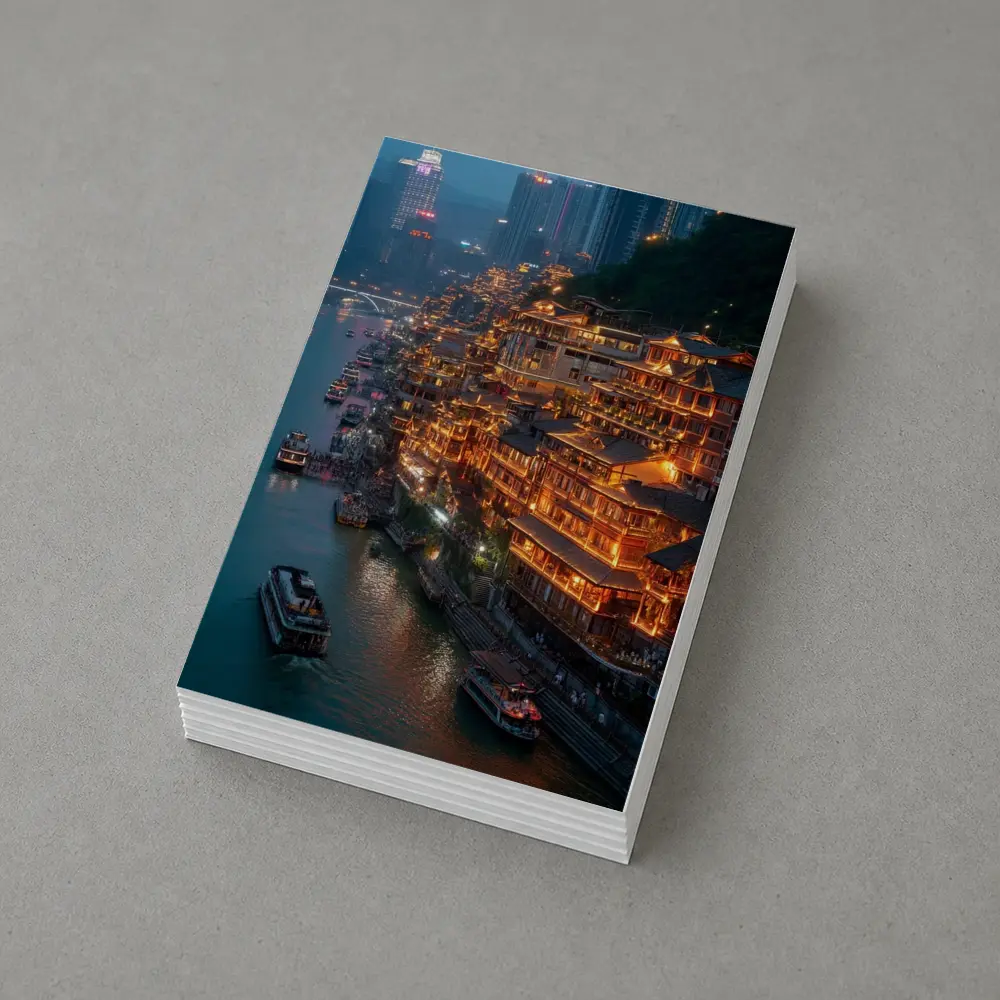 Chongqing River District Glowing At Night – Postcards
