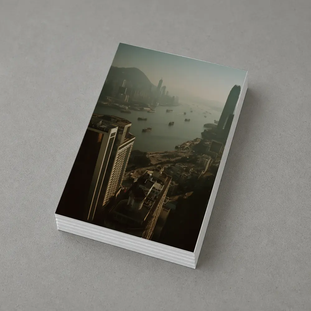Hong Kong Victoria Harbour Aerial Hazy Cityscape – Postcards