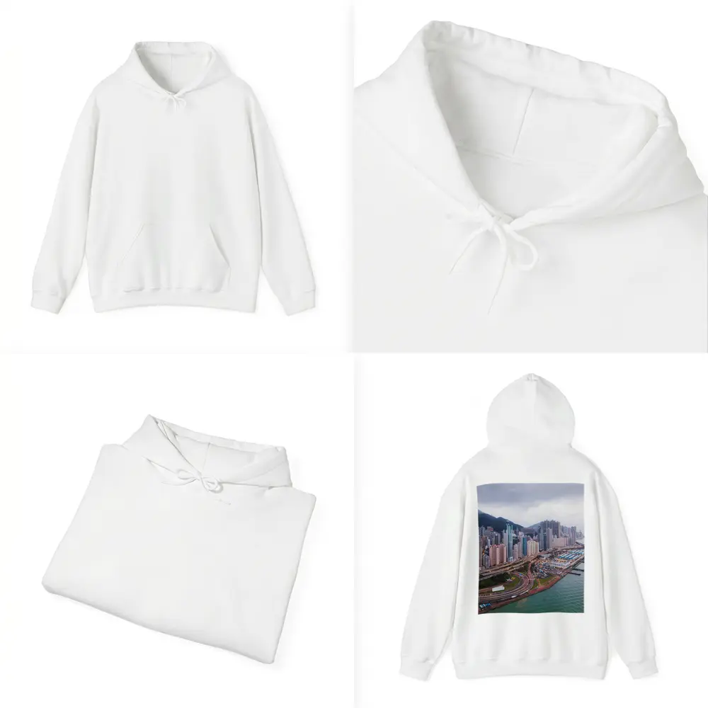 Hong Kong Aerial Skyline Waterfront Overcast View – Hoodies