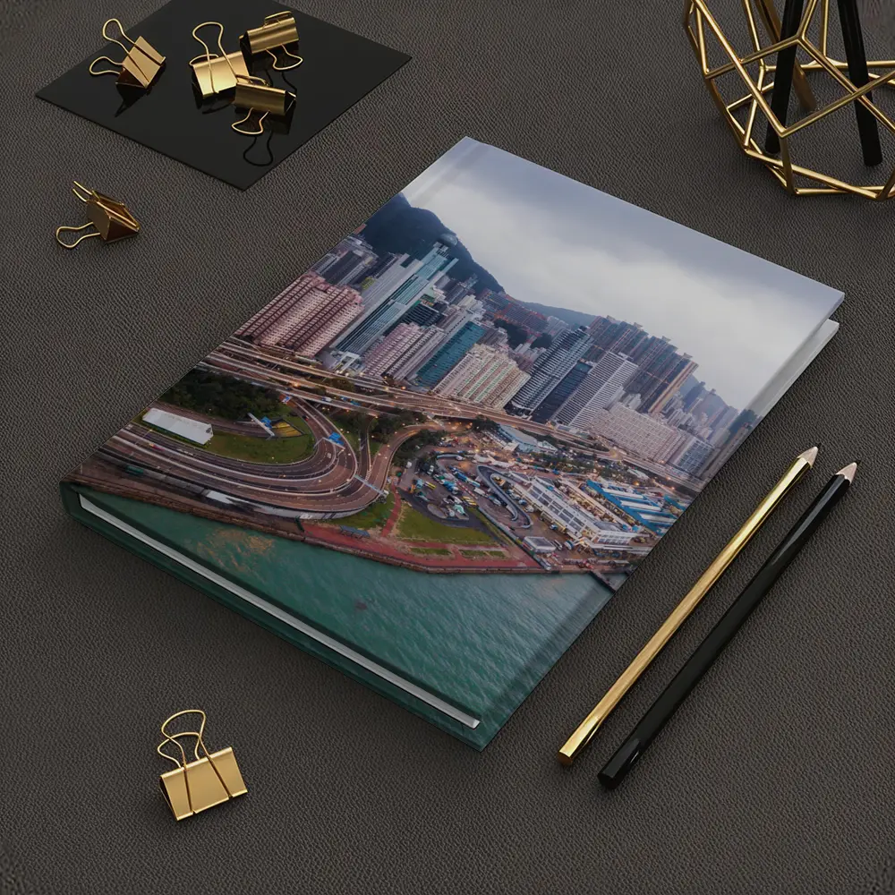 Hong Kong Aerial Skyline Waterfront Overcast View – Notebooks