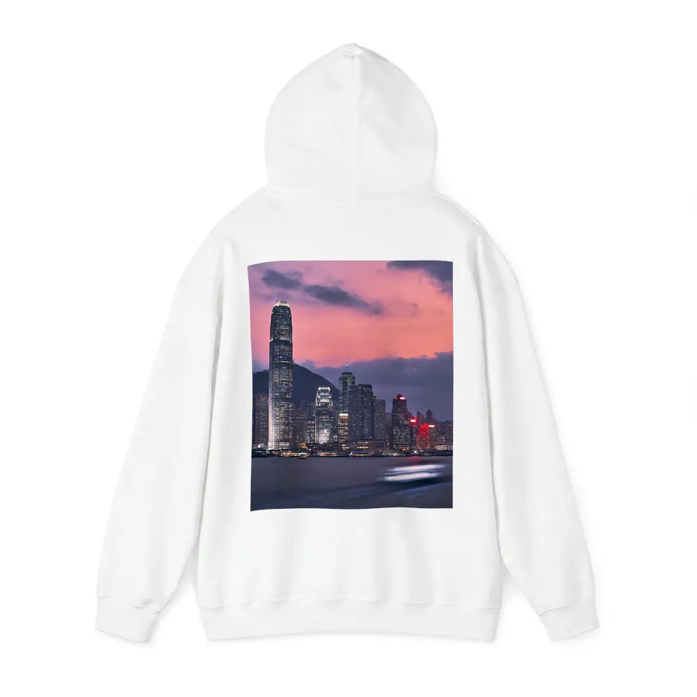 Hong Kong Skyline at Purple Dusk Waterfront – Hoodies