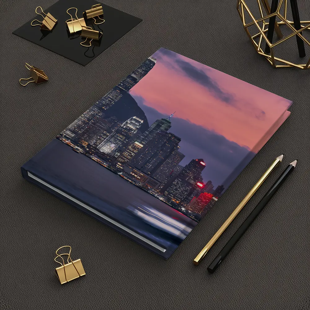 Hong Kong Skyline at Purple Dusk Waterfront – Notebooks