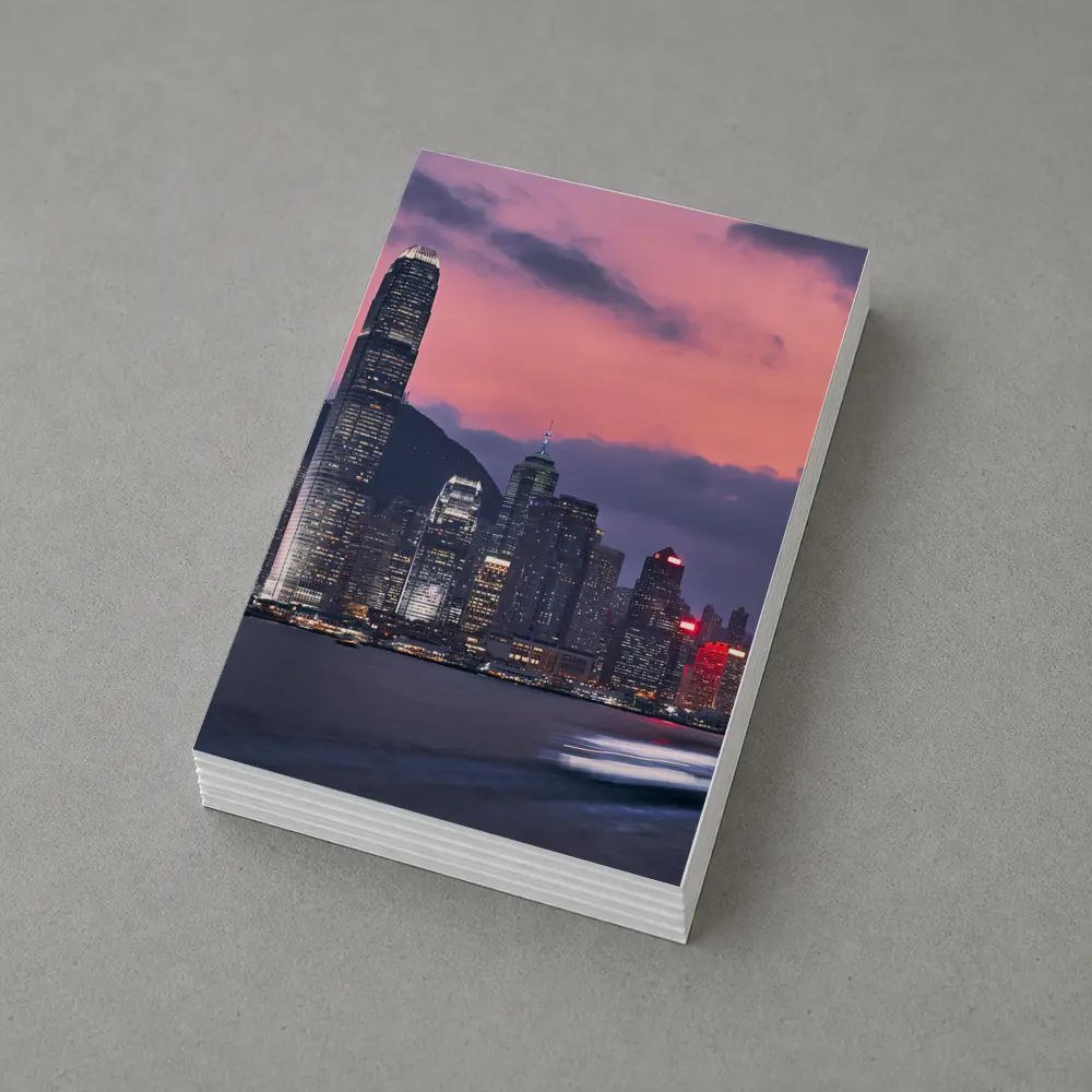 Hong Kong Skyline at Purple Dusk Waterfront – Postcards