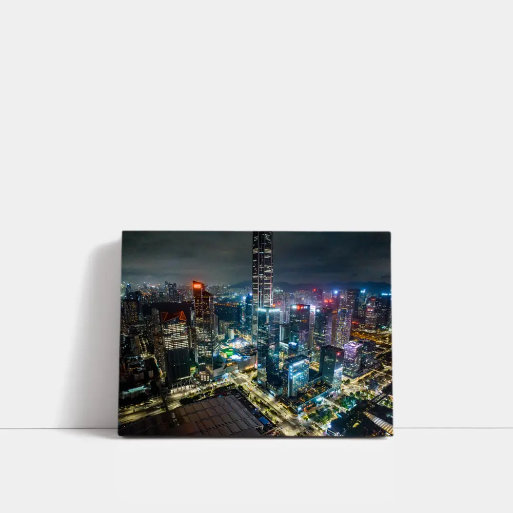Shenzhen City Skyline Aerial Night View – Wall Art