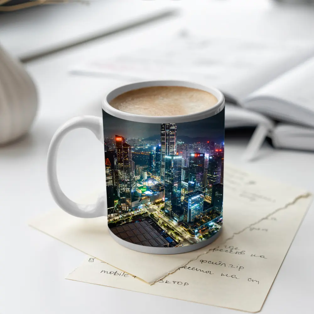 Shenzhen City Skyline Aerial Night View – Mugs