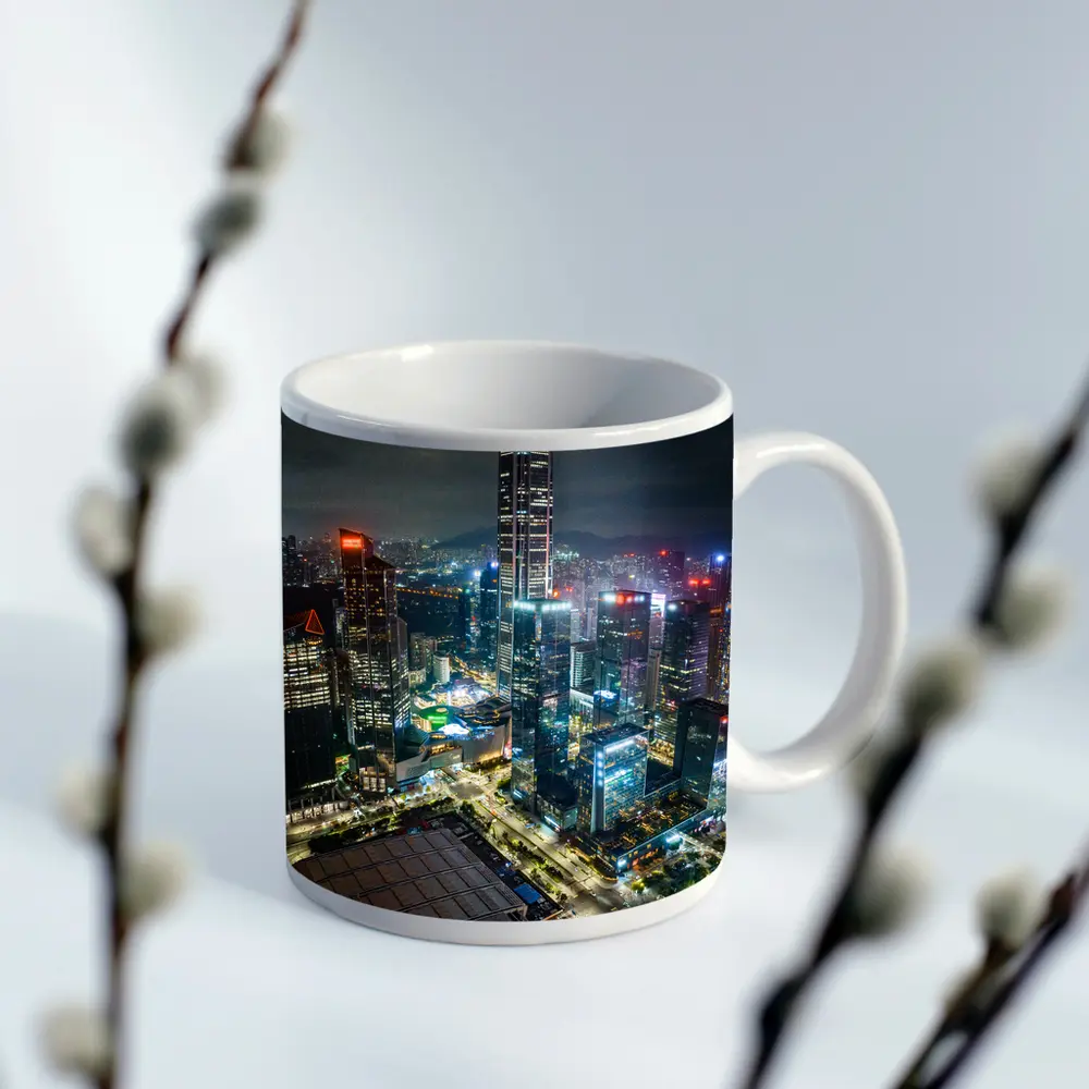 Shenzhen City Skyline Aerial Night View – Mugs