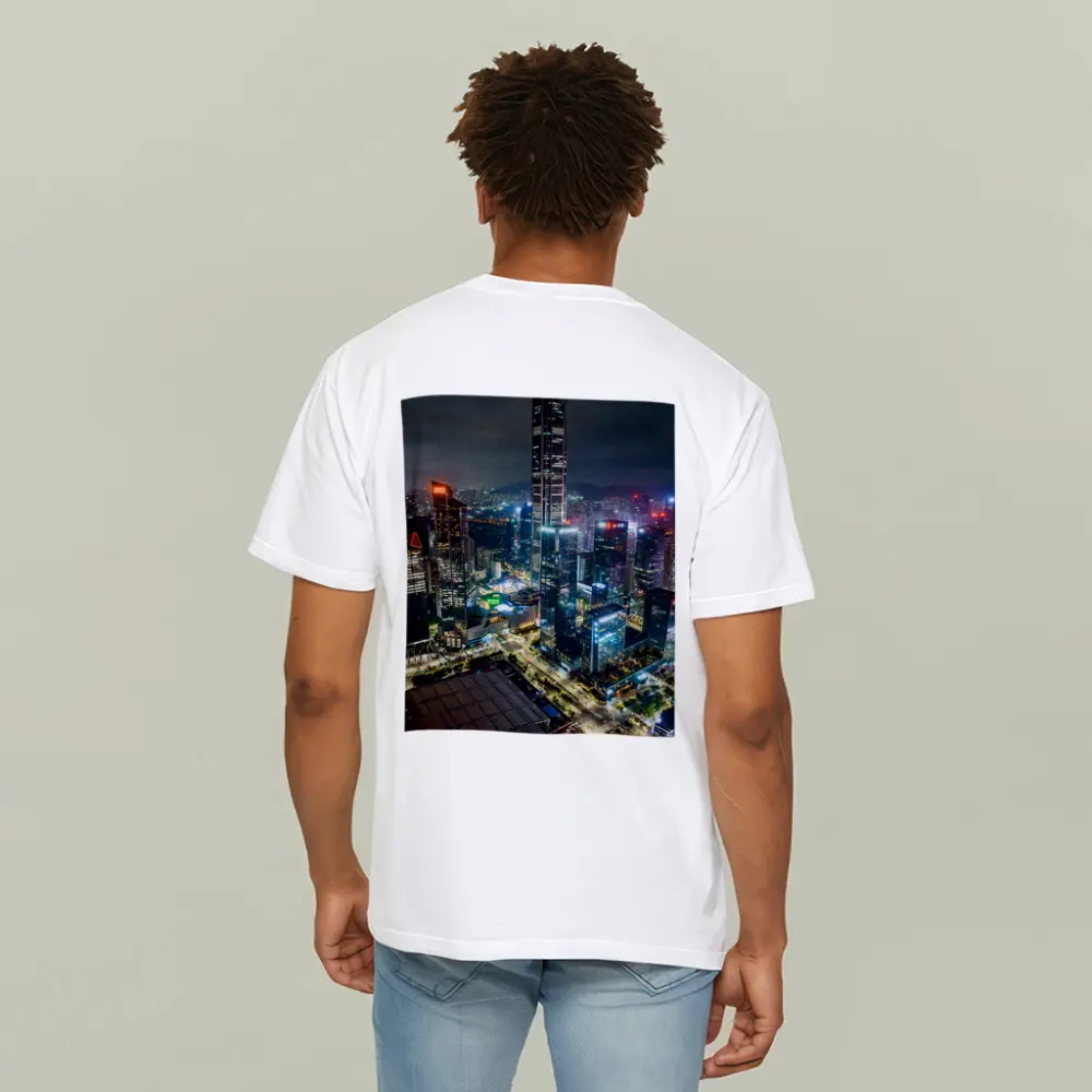 Shenzhen City Skyline Aerial Night View – T-Shirts