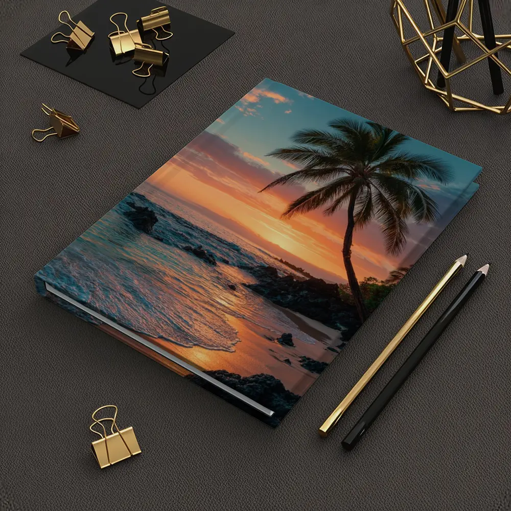 Tropical Beach Sunset Palm Tree Coastal – Notebooks