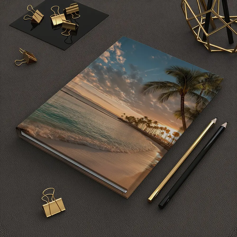 Waikiki Beach Sunset Palm Trees Hawaii – Notebooks