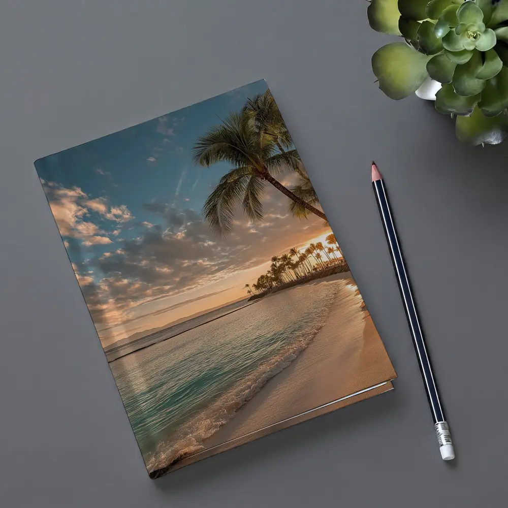 Waikiki Beach Sunset Palm Trees Hawaii – Notebooks