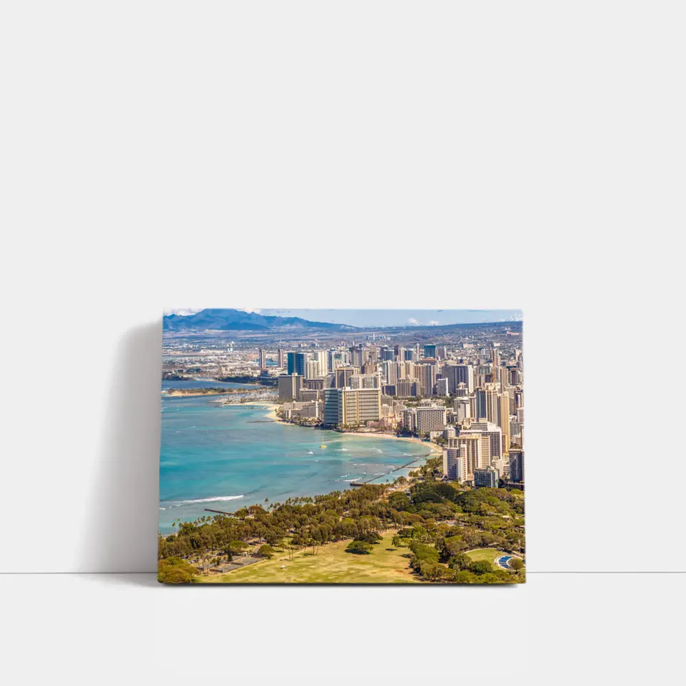 Waikiki Beach Honolulu Aerial City View – Wall Art