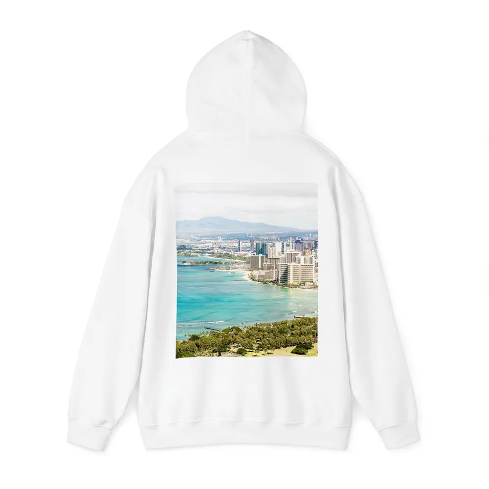 Waikiki Beach Honolulu Skyline Aerial View – Hoodies