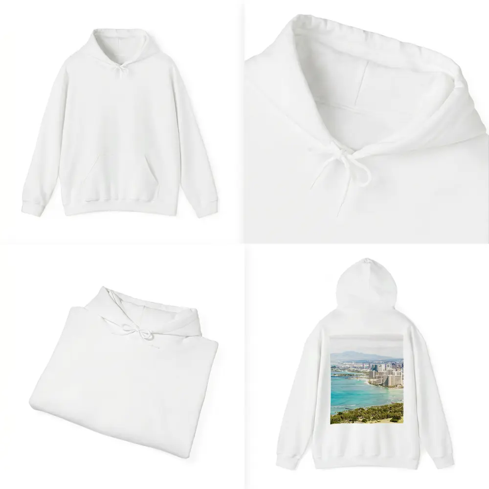 Waikiki Beach Honolulu Skyline Aerial View – Hoodies