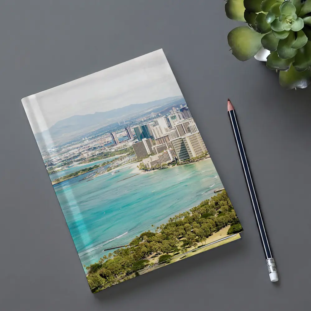 Waikiki Beach Honolulu Skyline Aerial View – Notebooks