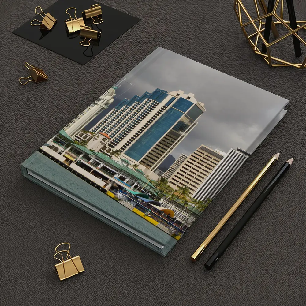 Honolulu Downtown Skyline Harbor Cloudy Day – Notebooks
