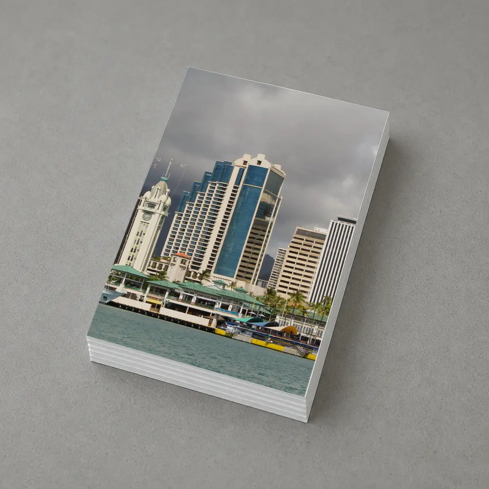 Honolulu Downtown Skyline Harbor Cloudy Day – Postcards