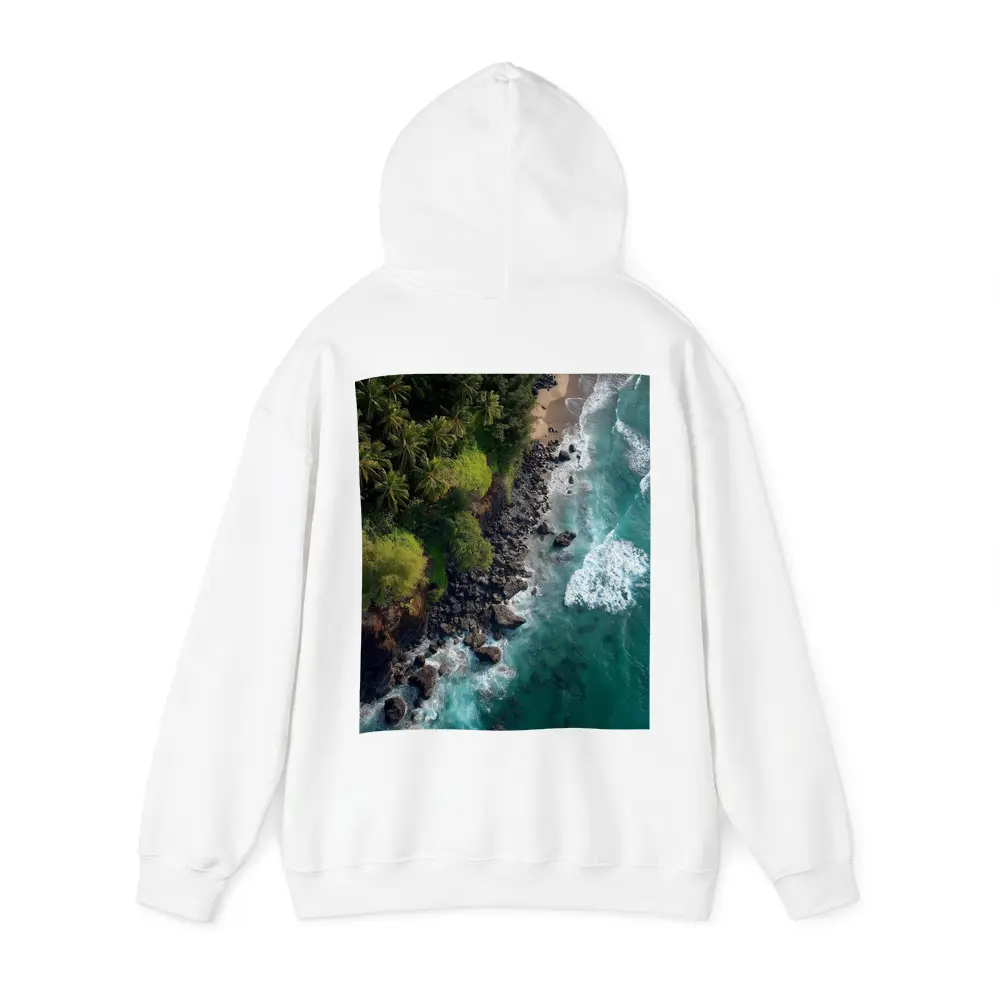 Aerial Tropical Coastline Rocky Shore Ocean – Hoodies