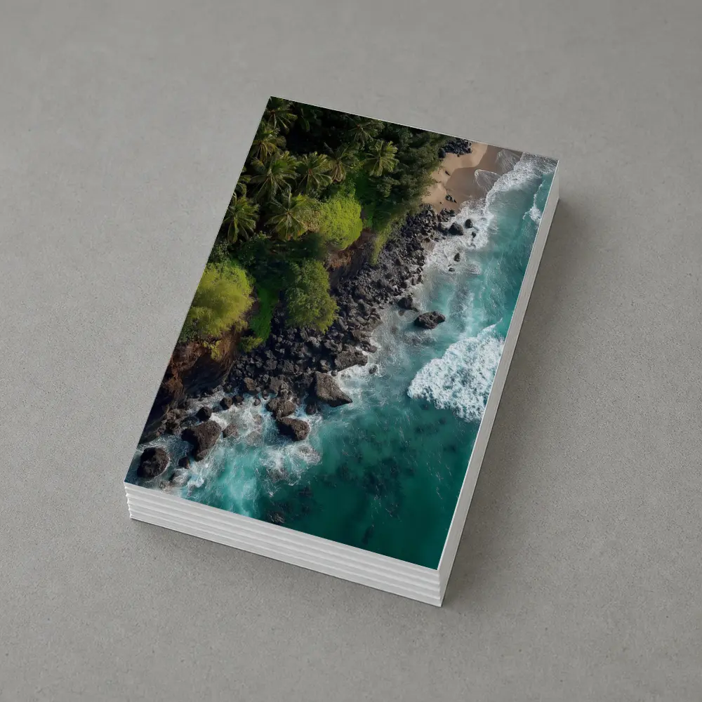Aerial Tropical Coastline Rocky Shore Ocean – Postcards
