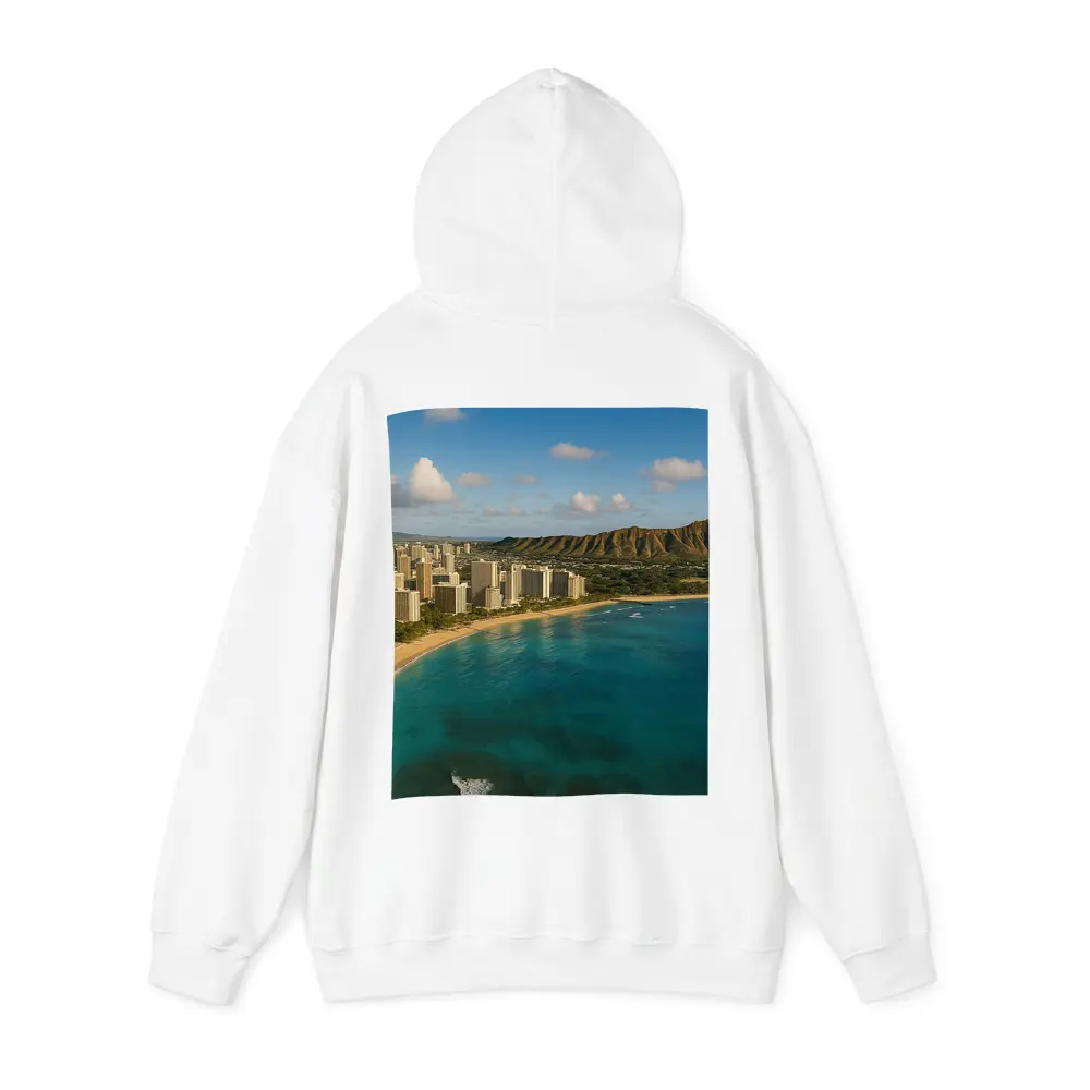 Waikiki Beach Diamond Head Aerial View – Hoodies