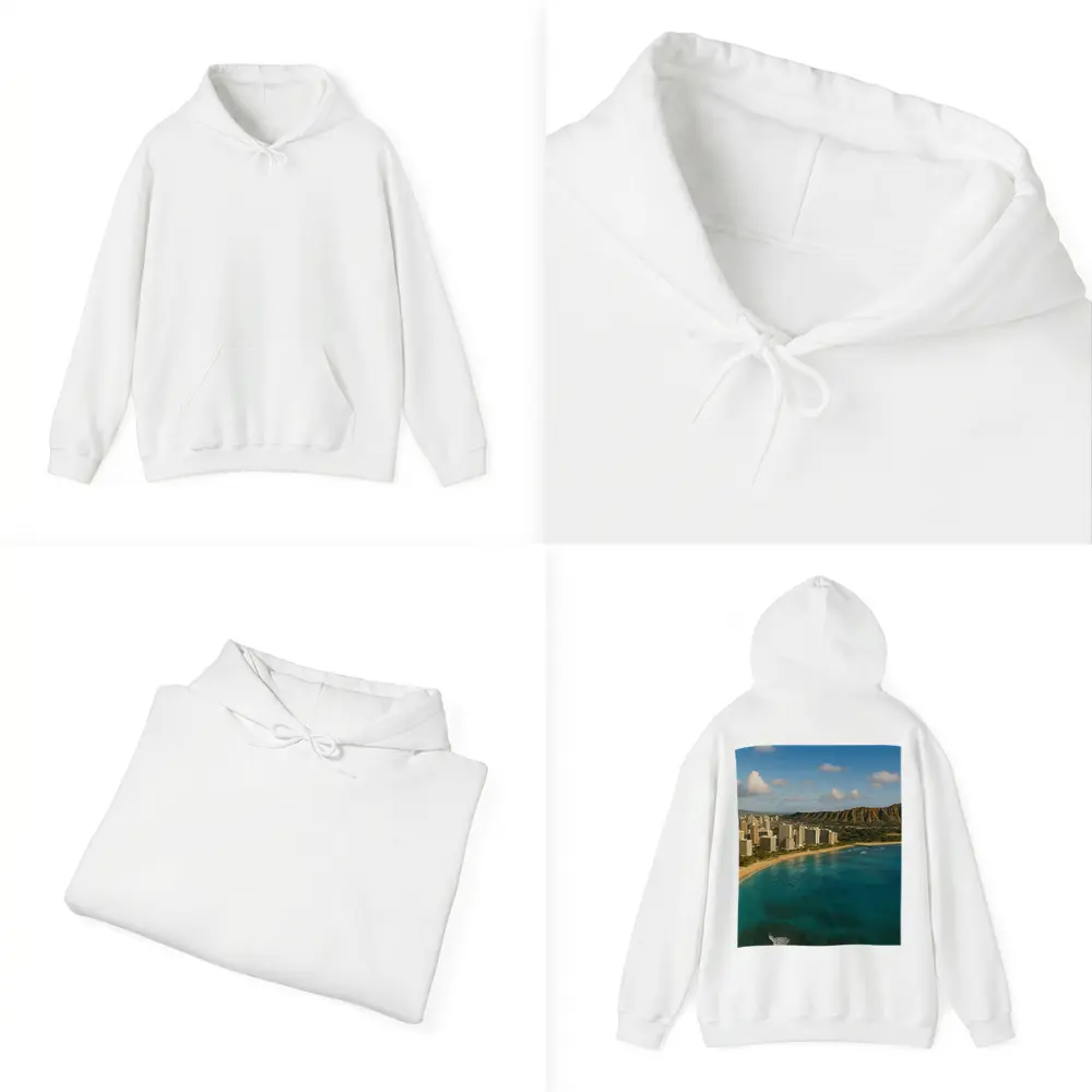 Waikiki Beach Diamond Head Aerial View – Hoodies