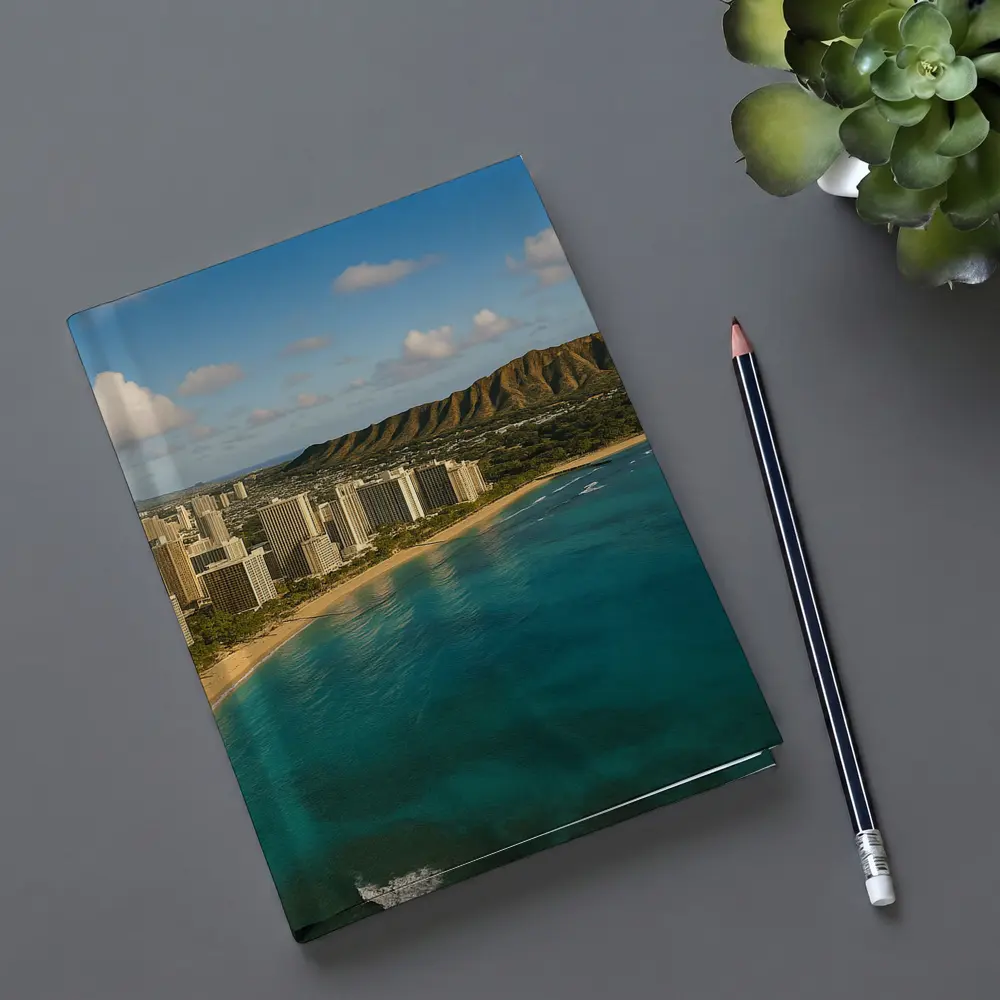 Waikiki Beach Diamond Head Aerial View – Notebooks