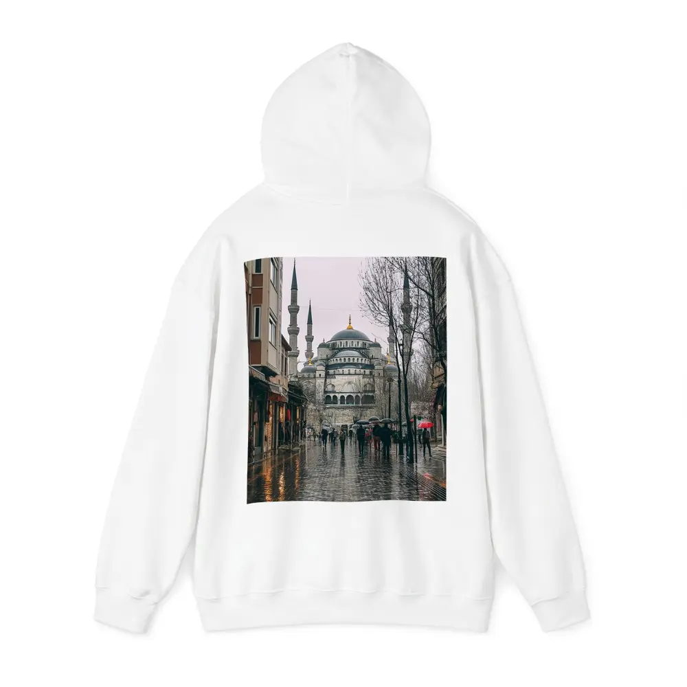 Istanbul Blue Mosque Rainy Street Scene – Hoodies