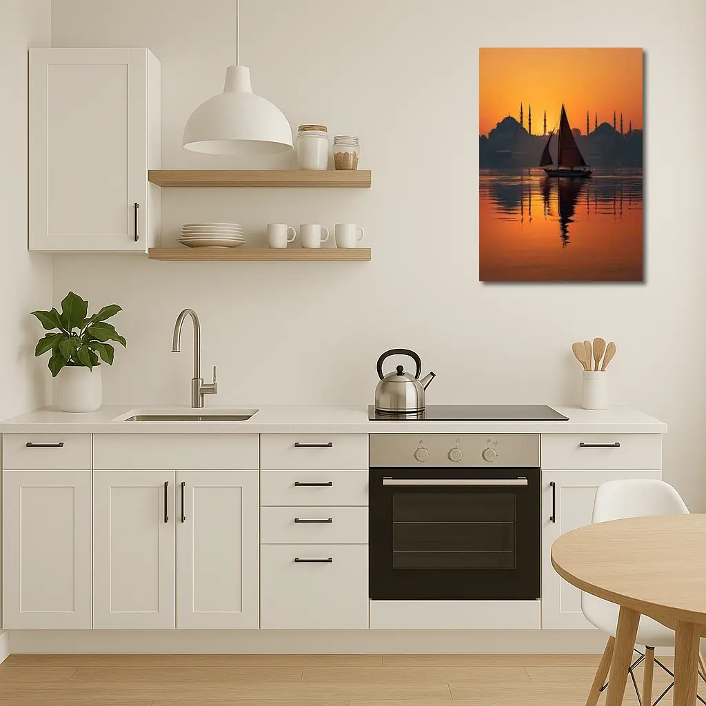 Istanbul Sailboat Sunset Bosphorus Mosque Silhouette – Wall Art
