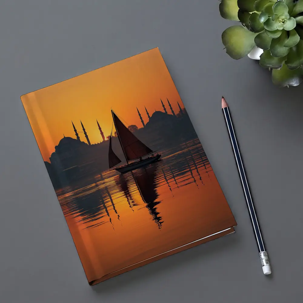 Istanbul Sailboat Sunset Bosphorus Mosque Silhouette – Notebooks
