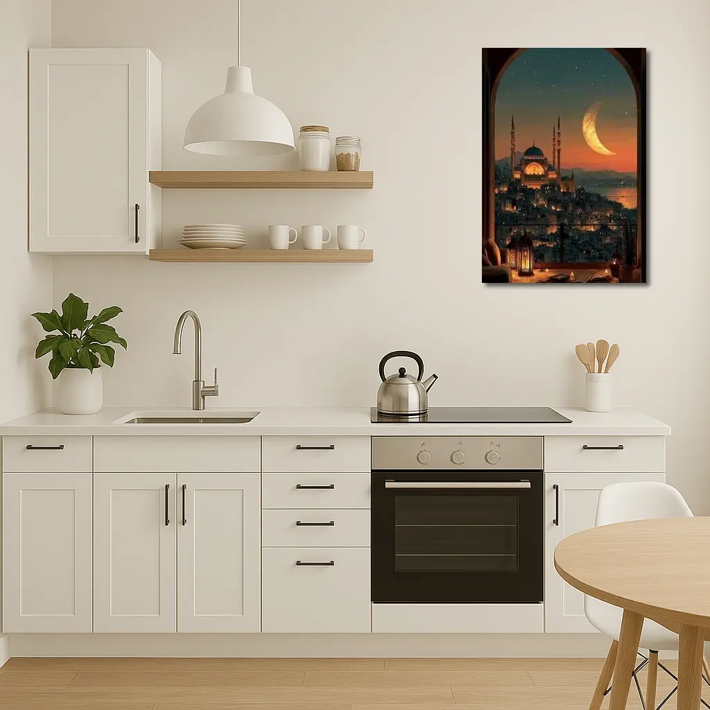 Istanbul Mosque Crescent Moon Night Sky – Wall Art