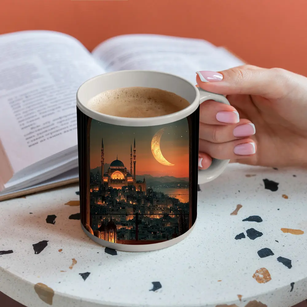 Istanbul Mosque Crescent Moon Night Sky – Mugs