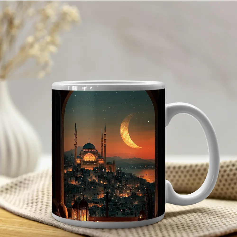Istanbul Mosque Crescent Moon Night Sky – Mugs