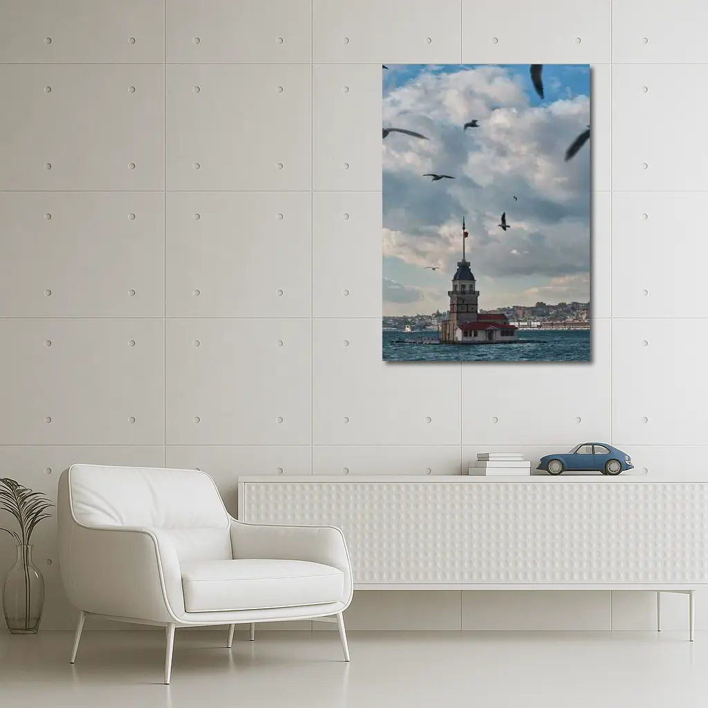 Maiden Tower Istanbul Bosphorus Seagulls Sky – Wall Art