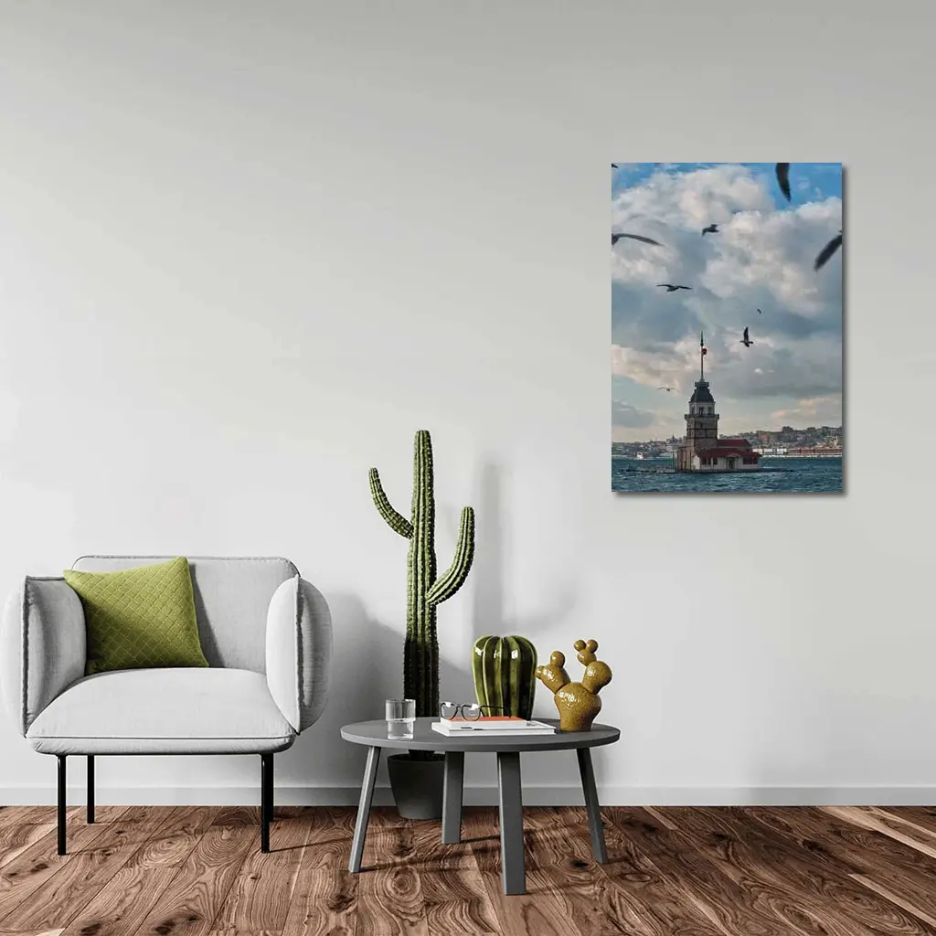 Maiden Tower Istanbul Bosphorus Seagulls Sky – Wall Art