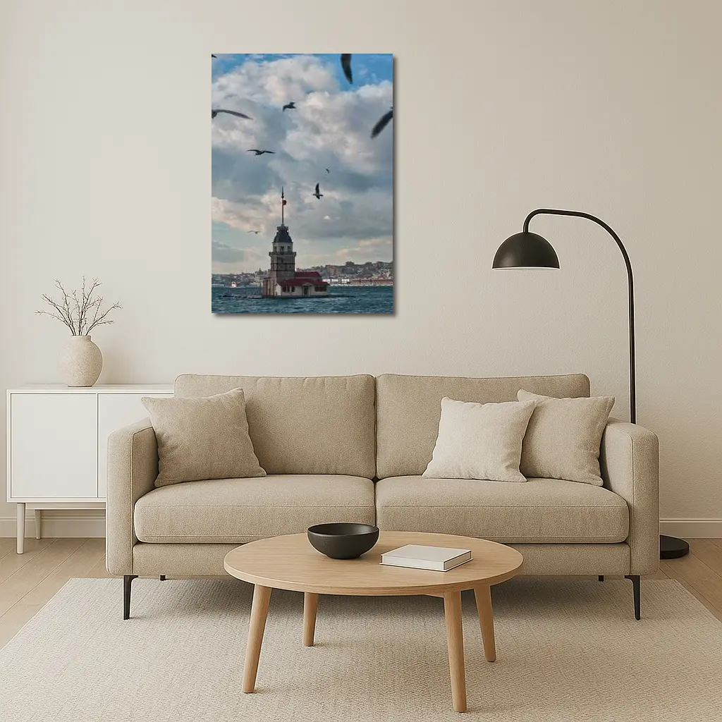 Maiden Tower Istanbul Bosphorus Seagulls Sky – Wall Art