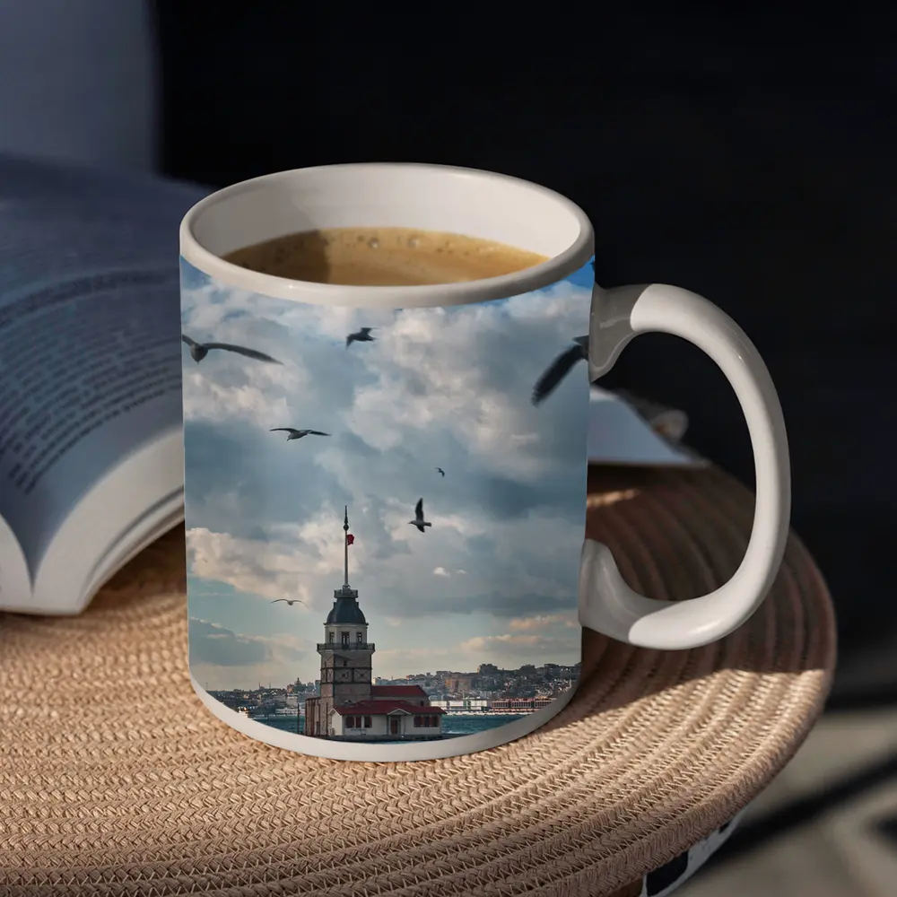 Maiden Tower Istanbul Bosphorus Seagulls Sky – Mugs