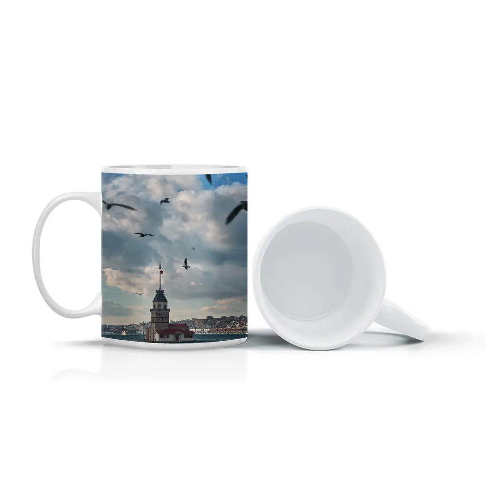 Maiden Tower Istanbul Bosphorus Seagulls Sky – Mugs